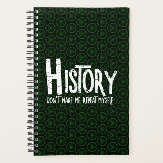 Herhaal geschiedenis ruwe witte tekst planner (Voorkant)