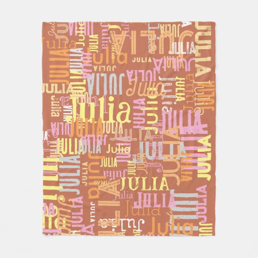 Herhaal haar naam | Cool Boho Tones Fleece Deken (Voorkant)