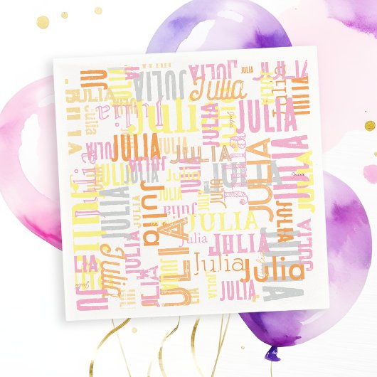 Herhaal haar naam | Kleurrijk Servet