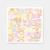 Herhaal haar naam | Kleurrijk Servet (Voorkant)