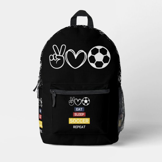 Herhaal het uiteinde van het slaapvoetbal bedrukte rugzak (Voorkant)