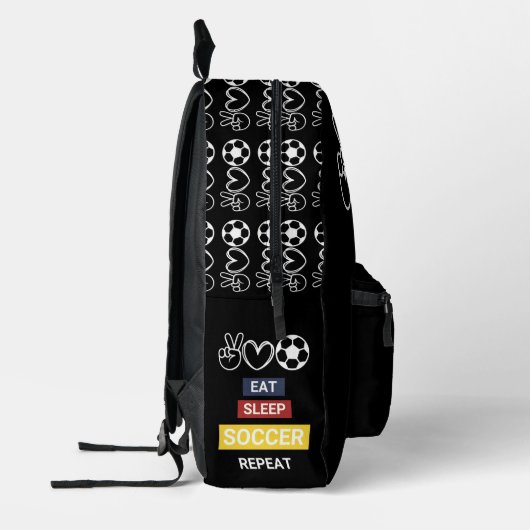 Herhaal het uiteinde van het slaapvoetbal bedrukte rugzak (Links)