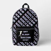 Herhaal het uiteinde van het slaapvoetbal bedrukte rugzak (Voorkant)