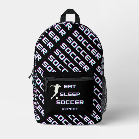 Herhaal het uiteinde van het slaapvoetbal bedrukte rugzak (Voorkant)
