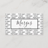 Herhaal Home Sale Realtor Broker Black White Visitekaartje (Voorkant)