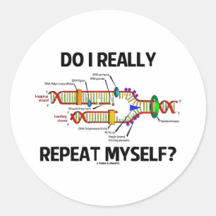 Herhaal ik mezelf echt? DNA-replicatie-Humor Ronde Sticker
