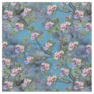 Herhaal Jacaranda Bloeit in Paarse, Roze, Roos Stof