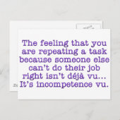 Herhaal jezelf voor incompetent :Medewerkers Briefkaart (Voorkant / Achterkant)