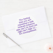 Herhaal jezelf voor incompetent :Medewerkers Ronde Sticker (Envelop)