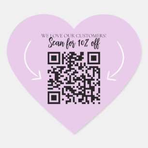 Herhaal klantenloyaliteit marketing QR code paars Hart Sticker