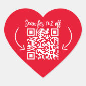 Herhaal klantenloyaliteit marketing QR code rood Hart Sticker (Voorkant)
