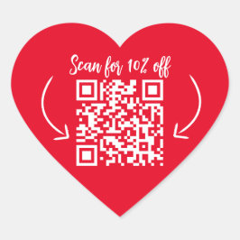 Herhaal klantenloyaliteit marketing QR code rood Hart Sticker