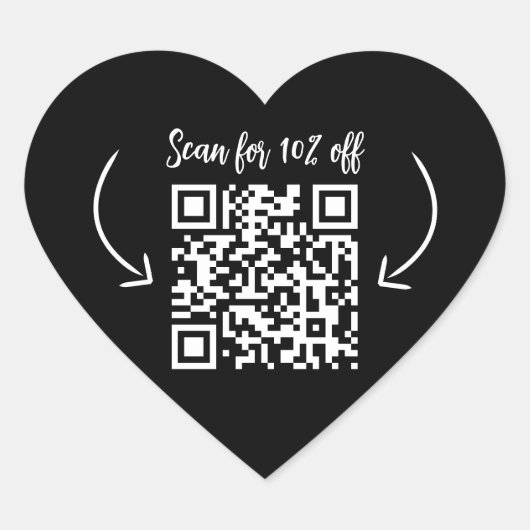 Herhaal klantenloyaliteit marketing QR code zwart Hart Sticker (Voorkant)
