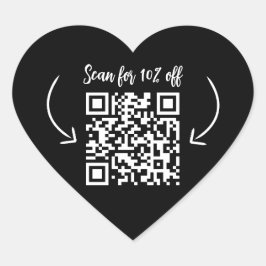 Herhaal klantenloyaliteit marketing QR code zwart Hart Sticker