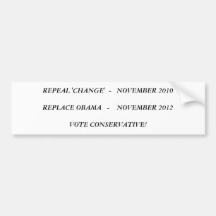 HERHAAL NOVEMBER 2010VERVANGEN OBAMA    ... BUMPERSTICKER