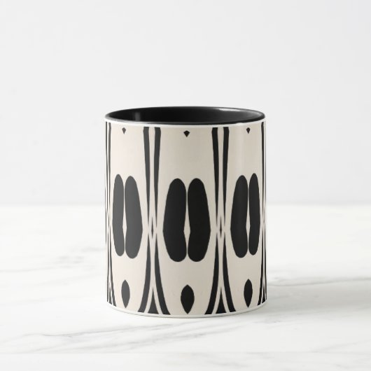 Herhaal Patroon Zwart wit Abstract Patroon Mok (Midden)