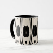 Herhaal Patroon Zwart wit Abstract Patroon Mok (Voorkant links)