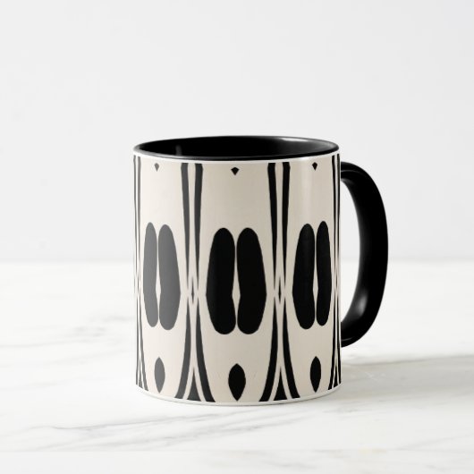 Herhaal Patroon Zwart wit Abstract Patroon Mok (Voorkant rechts)