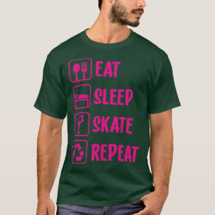 Herhaal schaats Eat Slaap T-shirt