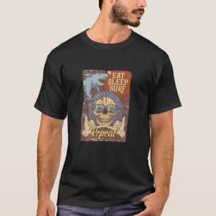 Herhaal surf Eat Slaapstand T-shirt