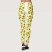 Herhaal Zonnebloem Patroon Leggings (Achterkant)