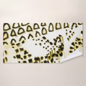 Herhaalbare slangenhuid. Gele Mode stijl. Wit Badhanddoek (Badhanddoek)