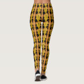 Herhaald oranje afbeelding dat gestreepte vormen g leggings (Achterkant)