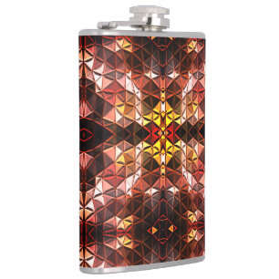 Herhaald van rode driehoek die vreemde vormen prod heupfles