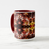 Herhaald van rode driehoek die vreemde vormen prod mok (Voorkant links)