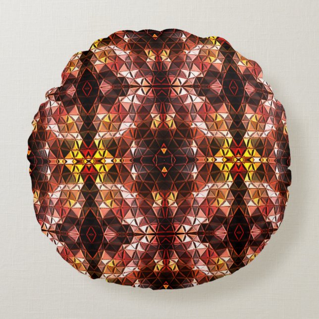 Herhaald van rode driehoek die vreemde vormen prod rond kussen (Voorkant)