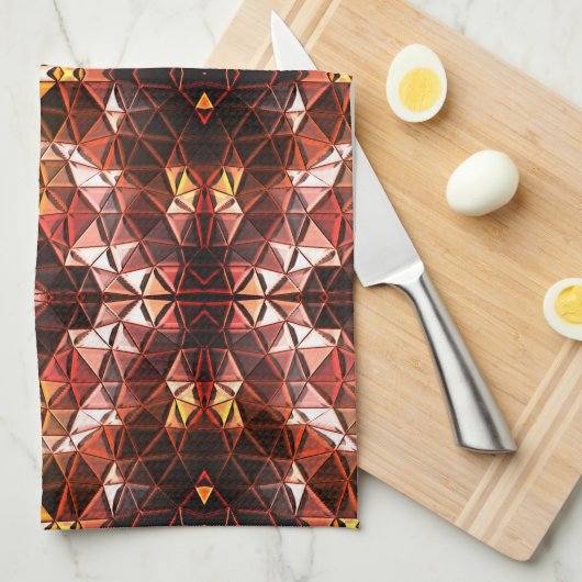 Herhaald van rode driehoek die vreemde vormen prod theedoek (Quarter Fold)