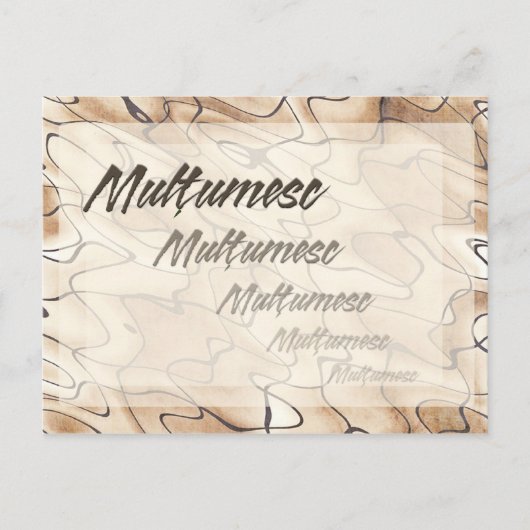 Herhaalde Bedankt in het Roemeens Briefkaart (Voorkant)