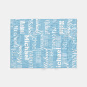 Herhaalde gepersonaliseerde namen Shades of Blue Fleece Deken (Voorkant (Horizontaal))