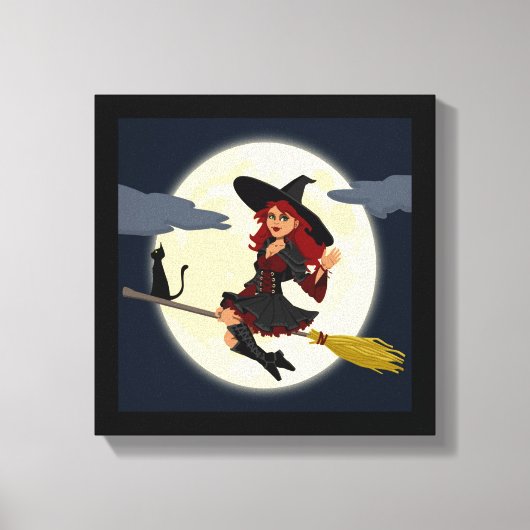HERHAALDE HALLOWEEN WITCH CANVAS AFDRUK (Voorkant)