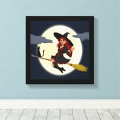 HERHAALDE HALLOWEEN WITCH CANVAS AFDRUK (Insitu (Houten vloer))
