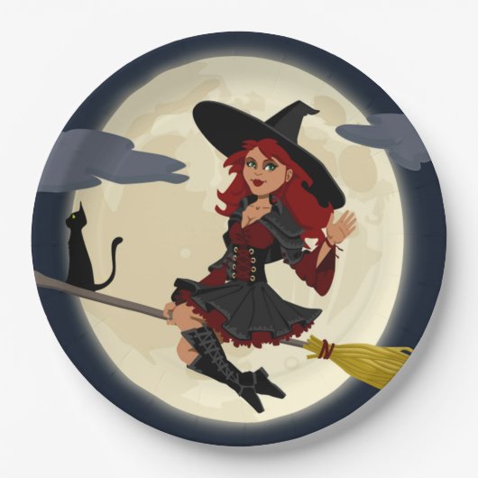 HERHAALDE HALLOWEEN WITCH PAPIEREN BORDJE (Voorkant)