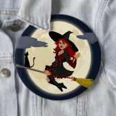 HERHAALDE HALLOWEEN WITCH RONDE BUTTON 6,0 CM (In situ)