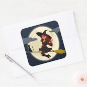 HERHAALDE HALLOWEEN WITCH VIERKANTE STICKER (Envelop)