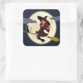 HERHAALDE HALLOWEEN WITCH VIERKANTE STICKER (Tas)