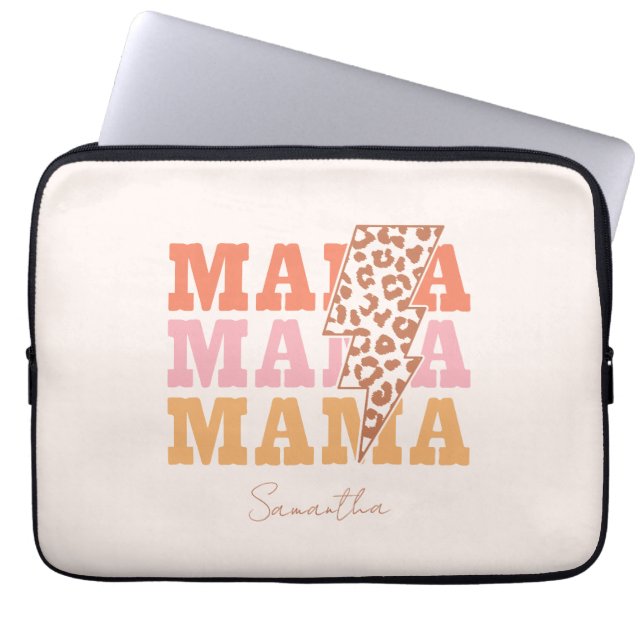 Herhaalde mama laptop sleeve (Voorkant)