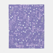 Herhaalde namen Gespikkelde sterren Periwinkle Fleece Deken (Voorkant)