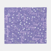 Herhaalde namen Gespikkelde sterren Periwinkle Fleece Deken (Voorkant (Horizontaal))