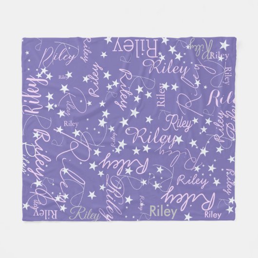 Herhaalde namen Gespikkelde sterren Periwinkle Fleece Deken (Voorkant (Horizontaal))