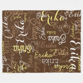 Herhaalde namen gestempeld helemaal bruin fleece deken (Voorkant (Horizontaal))