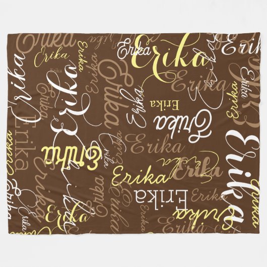 Herhaalde namen gestempeld helemaal bruin fleece deken (Voorkant (Horizontaal))