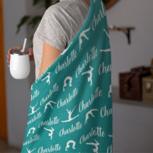 Herhaalde namen Gymnastiek Blauwgroen fleece deken