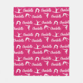 Herhaalde namen Gymnastiek Hot Pink Fleece Deken (Voorkant)