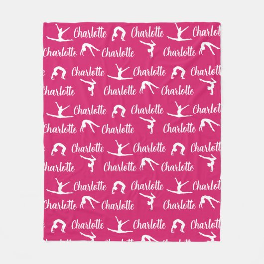Herhaalde namen Gymnastiek Hot Pink Fleece Deken (Voorkant)