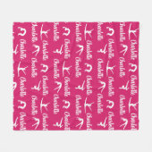 Herhaalde namen Gymnastiek Hot Pink Fleece Deken (Voorkant (Horizontaal))