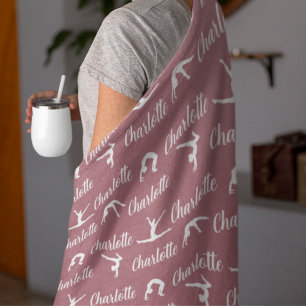 Herhaalde Namen Gymnastiek Paarse Fleece Deken